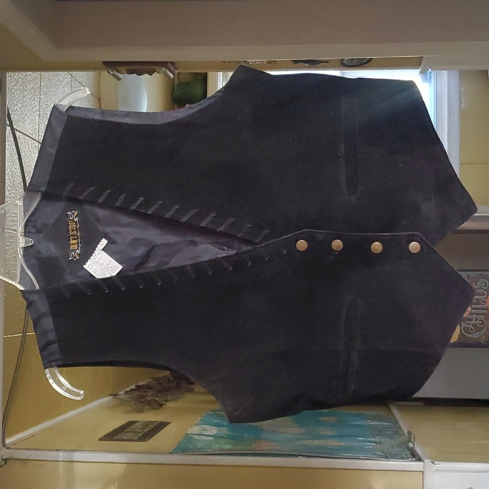 VINTAGE BLACK SUEDE LEATHER VEST